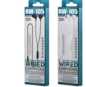 WIRED IN-EAR HEADPHONES WITH MICROPHONE & VOLUME CONTROL RW-105