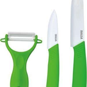 Inalsa Ceramic Knife and Peeler Set (Green)