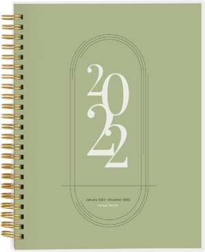 Annual Weekly and Monthly Planner Flexible Cover Planner, Note Pages, Twin-Wire Binding (8 x 6 - inches)