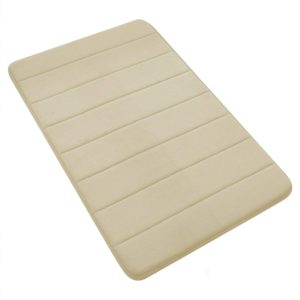 EGYPHY Memory Foam Bathroom Rug, Soft Water Absorbent Bath Mats, 17 x 24 inches Non Slip Toilet Bathmat, Machine Washable Super Bathroom Carpet for Tub Shower Bath Room Floors Kitchen-Beige