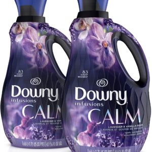 Downy Infusions Liquid Laundry Fabric Softener, Calm Scent, Lavender & Vanilla Bean, 166 Total Loads (Pack of 2)