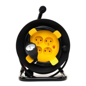 REEL 4 POSITIONS 16A 25 METERS YELLOW BLACK