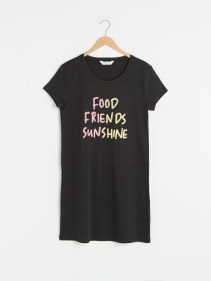 جست لوف فستان نوم بأكمام قصيرة للنساء