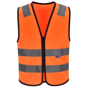 Orange multi-pocket high visibility work vest
