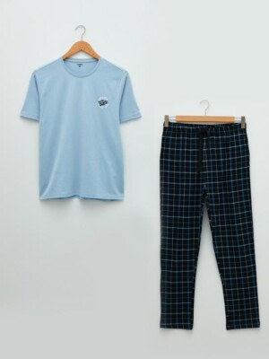 LCW DREAM Men's Standard Pattern Plaid Pajama Set