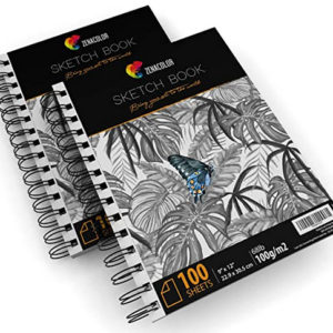 200 Sheets, Professional Sketch Book Set, 9”x12” with Spiral Bound