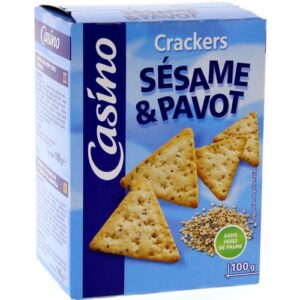 Sesame poppy crackers without palm oil 100g - CASINO