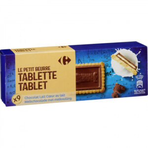 Biscuit with milk chocolate bar