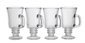 SET OF 4 GLASS MUGS 220ML