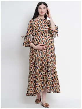 mamma's maternity Women Maternity Dress - Brown M