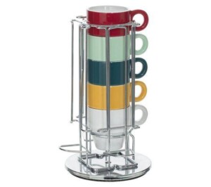 Set of 6 cups and capsule holder