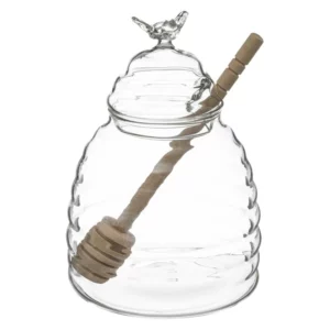 Glass honey jar