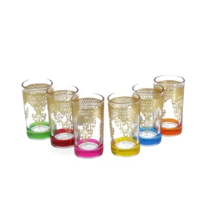 Set of 12 gold Lys tea glasses