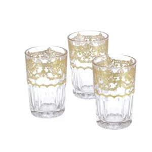 Set of 12 gold Luster tea glasses