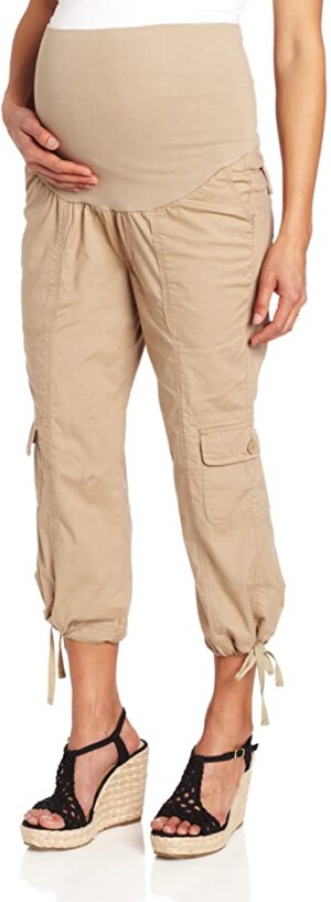 Amazon.com Three Seasons Maternity Women's Maternity Cargo Capri W/Drawstring at Amazon Women's Clothing store: Fashion