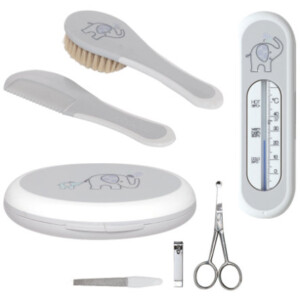 Pink or Blue baby-jou Baby toilet kit bath thermometer Ollie gray