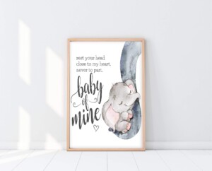 Elephant Nursery Decor | Baby Of Mine Print