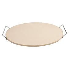 Pizzacraft 15" Round Ceramic Pizza Stone and Baking Stone with Wire Frame, for Oven