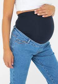 Missguided Blue Riot Comfort Stretch Over Bump Maternity Jeans