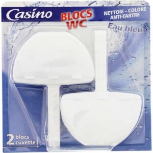 Blue water toilet block x2 - CASINO