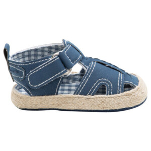 Soft sandals with gingham lining and straw-effect sole - SAXO BLUES