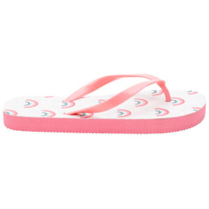 Pink flip flops with rainbow print for girls - SAXO BLUES