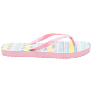 Multicolored striped flip-flops with pink strap for girls - SAXO BLUES