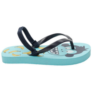 Monkey and banana print flip flops with back strap - SAXO BLUES