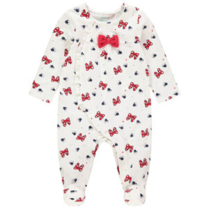 Jersey sleepsuit with Minnie Disney bow print for baby girl - Orchestra