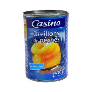 Peach mumps in light syrup 410g - casino