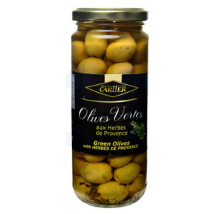 Green olives with Provencal herbs 365g - CARTIER