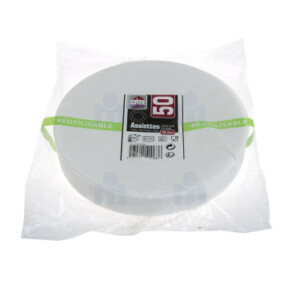 Round white plastic plates 20.5 cm x50 pieces - CÔTE DÉCO