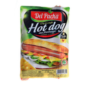 Hot dog cooked and smoked chicken with Del Pacha cheese 250g - DEL PACHA
