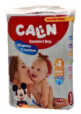Comfort dry baby diapers size 4 maxi Jumbo Pack x60pcs - CALIN