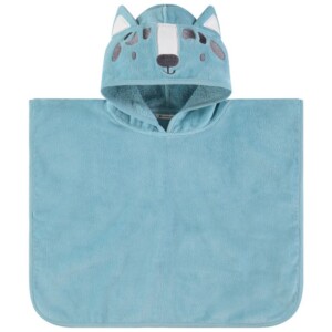 HOODED WOLF BATH PONCHO