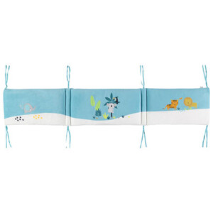 3-panel bed bumper with jungle animal motifs - Prémaman