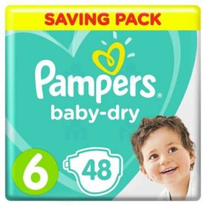 Couches Baby-Dry Taille 6 (13kg+) x 48 unités - PAMPERS