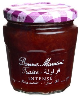 Less sweet strawberry jam Intense 235g - BONNE MAMAN