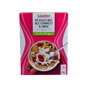 Rice petals, whole wheat and barley with red fruits 300g - CASINO