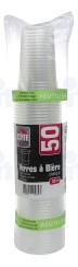 Transparent plastic cups 30cl x 50 pieces - CÔTE DÉCO