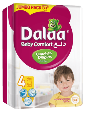 Baby comfort jumbo baby diapers pack size 4 maxi x64pcs - DALAA