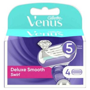 Deluxe Smooth Swirl Razor Replacement Cartridges 5 Blades x4 Units - Venus
