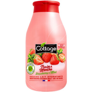 Moisturizing milk shower strawberry and mint 250ml - COTTAGE